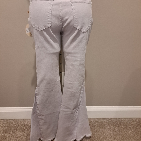 Saints & Hearts Wide Bellbottom Grey/Lilac Jeans - Picture 4 of 11